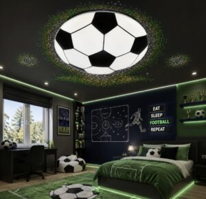 Briloner football ceiling light In football themed room