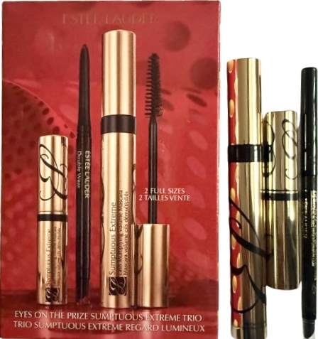 Estee Lauder sumptuous extreme set next to the box