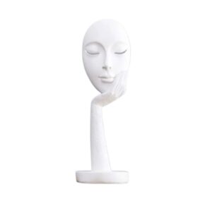 white abstract resin thinker statue meditation mask ornament