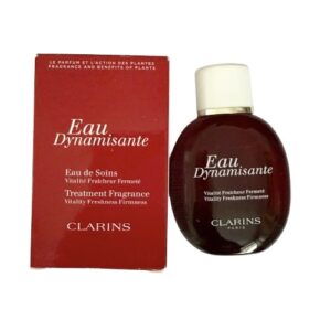 clarins eau dynamisante bottle of perfume and its box side by side