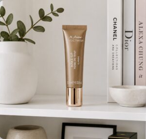 Tube of M. Asam 4 In 1 foundation on a shelf