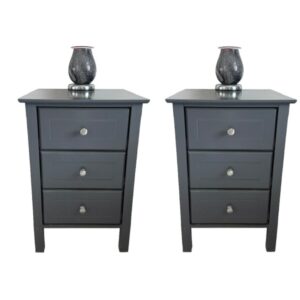 Pair grey tables with wax burner on top