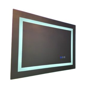 rgb led mirror with frame lights turned on