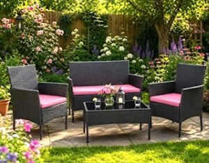 Pink replacement rattan cushion seat pads