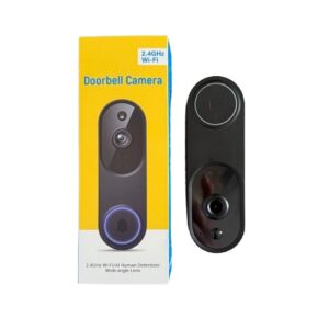 wireless doorbell camera next to its box