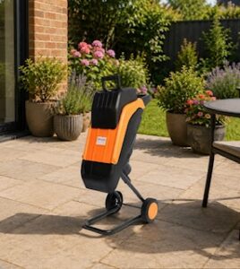 Maxlander shredder and mulcher on a patio