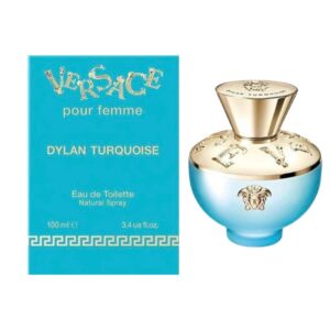 Bottle of Versace dylan turquoise perfume