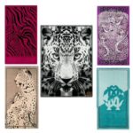 Five Roberto Cavalli luxury beach towels