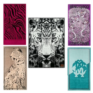 Five Roberto Cavalli luxury beach towels